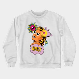 graffiti retro girl Crewneck Sweatshirt